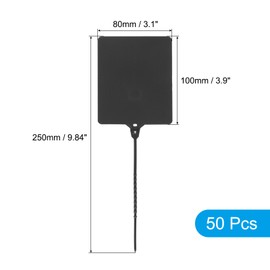 sourcing map Plastic Seals Shipping Tags, for Basket Labels Cable Labels Tags Product Identification Tags, Logistics Marking, Outdoor Tagging, 3.1x3.9 Inch Black 50Packs