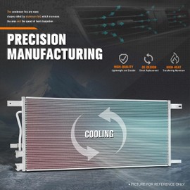 Factory Style Aluminum Front A/C Condenser Compatible with 2008-2010 Ford F-250/F-350/F-450/F-550 Super Duty 6.4L