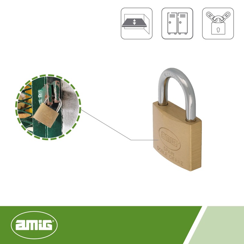 AMIG 2 Double Locking Padlock 40 mm