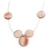 Avalaya Delicate Floating Light Brown Shell Bead Wire Necklace in
