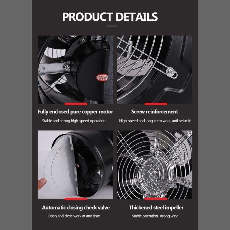 4 inch Exhaust Fan Metal Iron Ventilation Extractor, Silence with