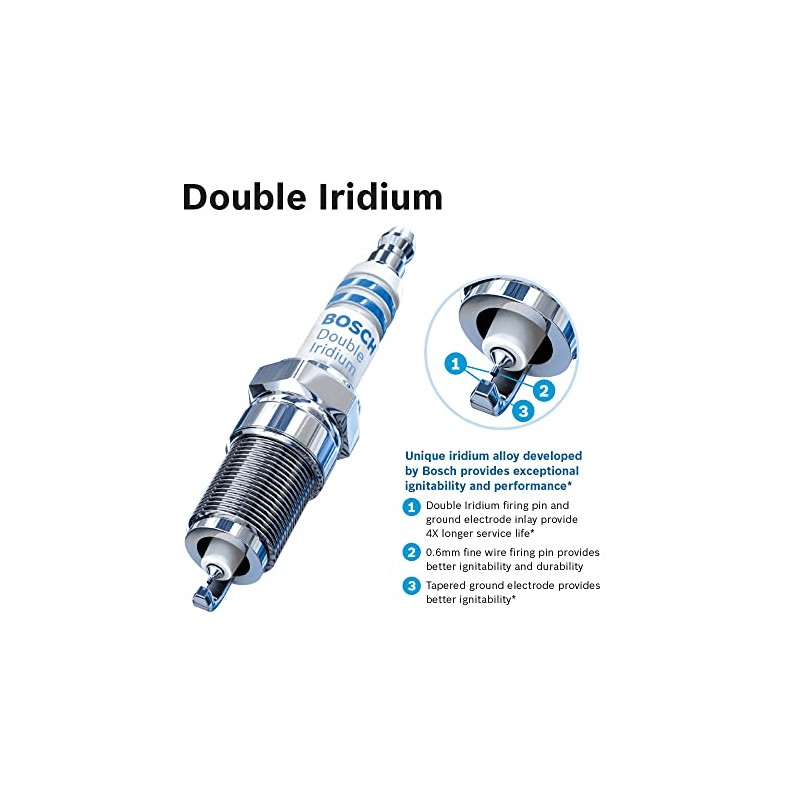 Bosch 9621 - Bujía de doble iridio – 4 veces