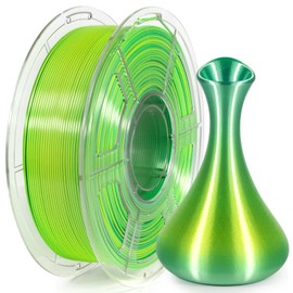 IEMAI Silk PLA Filament 1.75mm, High-Speed 3D Printer Filament at 30-600mm/s, Dual Color Gradient Yellow to Green Filament, Smooth Metallic Shiny Finish, 1kg/2.2lbs Spool