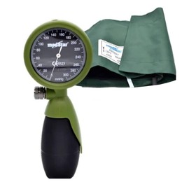 MEDSTAR | Baumanómetro Aneroide Platinum Tipo Palma para Adulto FULL COLOR (Verde Militar)