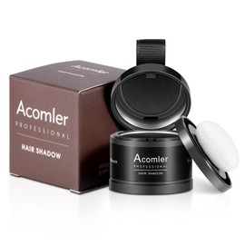 Acomler Instantly Root Cover Up Powder for Thinning, Grey Hair - Hairline Shadow, Touch Up for Women/Men with Eyebrows, Beard, Bald Spots (Black)