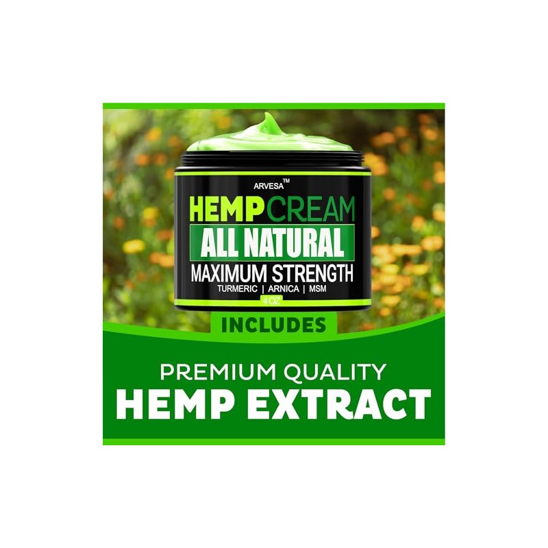 Natural Hemp Cream - Maximum Strength Gel - Hemp Cream