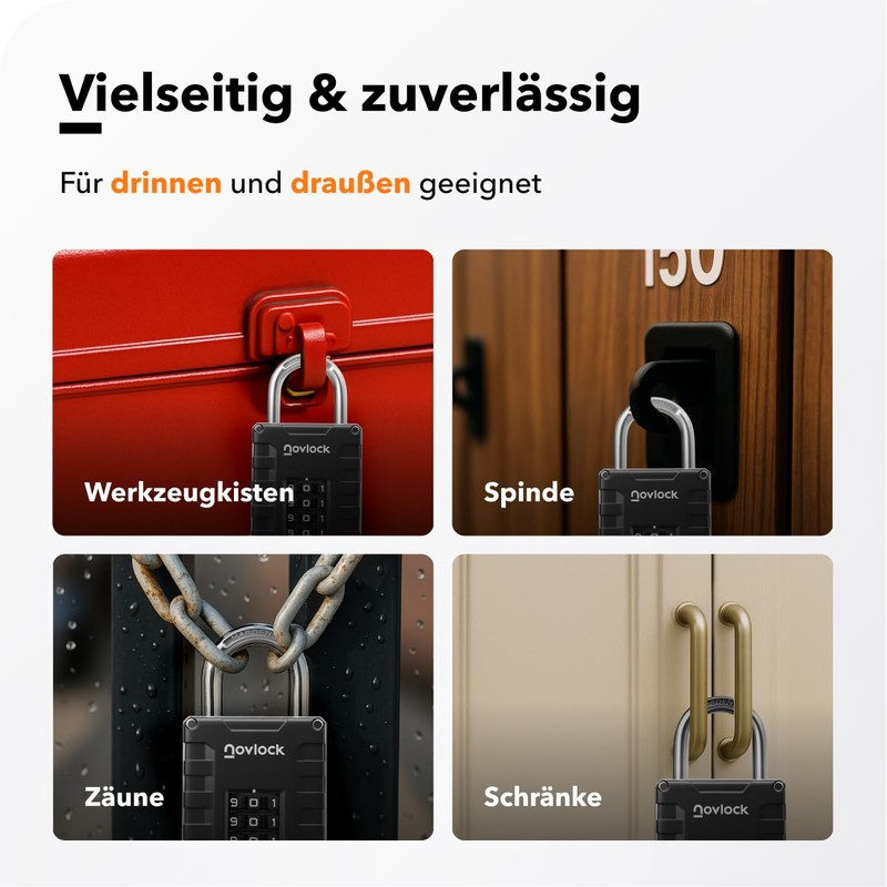 Padlock with Combination Code - 4 Digit Combination Lock for