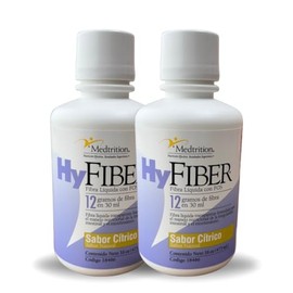 Medtrition | HyFiber | Fibra líquida que aporta en 30 ml 12 gr de fibra soluble FOS | Paquete de 2 botes de 473ml c/u.