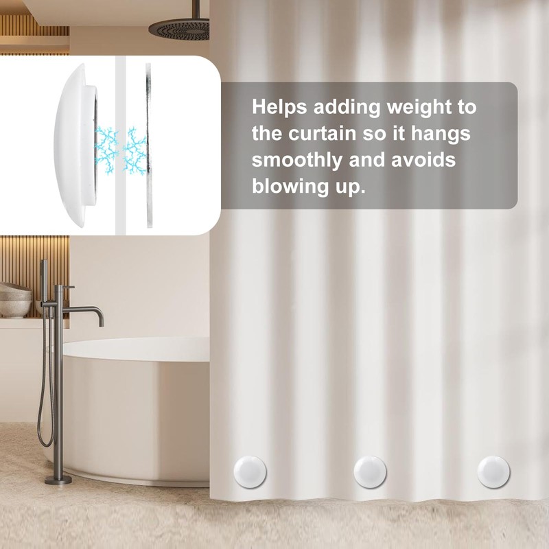 12 PCS Shower Curtain Weights, Magnetic Shower Curtain Weights, Shower