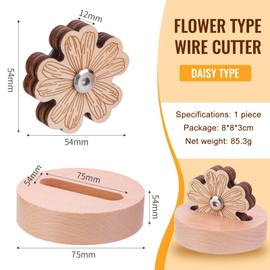 Daisy Thread Cutter, Rotary Blade Saver for Sewing & Crafting - Wooden Tabletop Yarn Snip Tool for Seamstresses, Quilters & Knitters, 7x7x3cm
