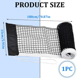 Fadbudss Table Tennis Replacement Net, 180cm Polyester Nylon Cotton Portable Folding String Tension Adjustable Ping Pong Net Equipment Accessories for Indoor Outdoor School Gym Home Fun Activity