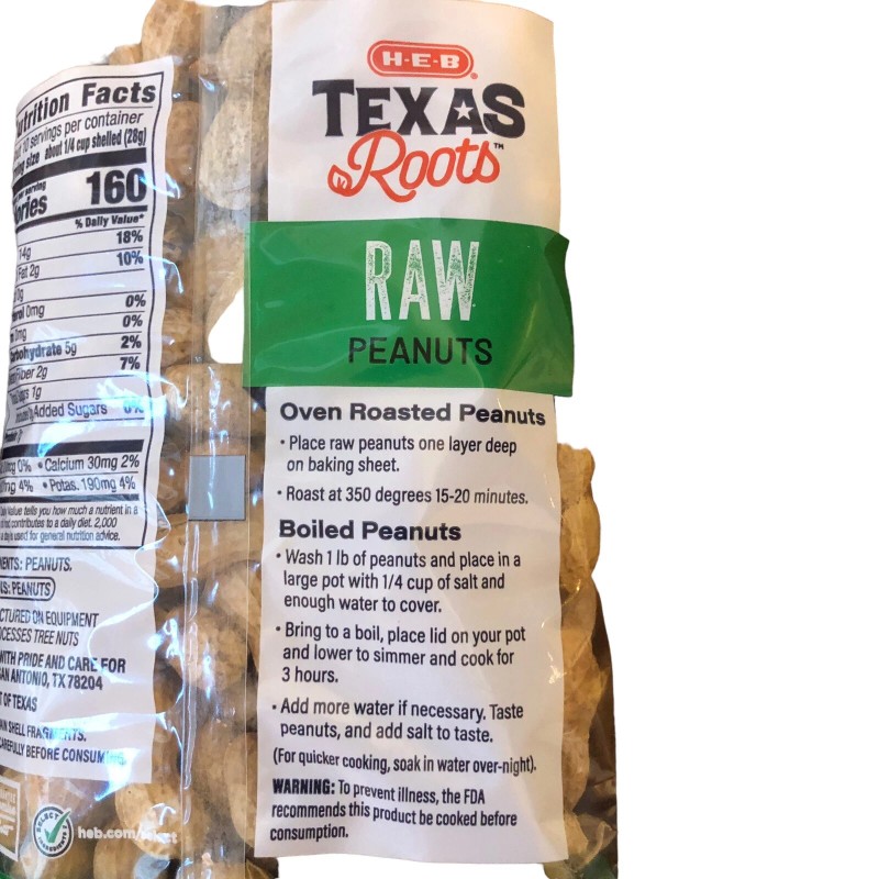 HEB Texas Roots Raw Jumbo Peanuts for Roasting Boiling Bird