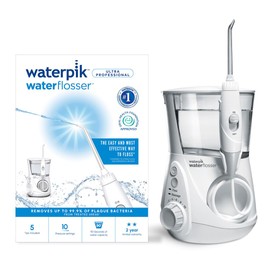 Waterpik Waterpik Ultra Professional Water Flosser, 7 Tips, Advanced Pressure Control System, 10 Settings, Dental Plaque Removal Tool, White, WP-660UK, 2pin UK Bathroom Plug, Packaging may vary