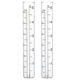LIOOBO Capacity Rain Gauge Glass Tube: 2Pcs 5 Inch Rain Gauges, Replacement Rainfall Test Tube with Scale for Garden Yard Outdoor