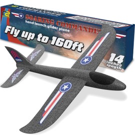Airplane Toy for Kids - Best Foam Airplanes for Kids - Safe & Easy to Throw Foam Glider Plane Toy for Boys & Girls - Birthday Gift Ideas for Ages 4 5 6 7 8 9 10 Year Old & Up Gifts - Fun Outdoor Toys