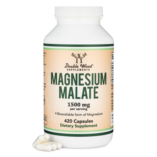 Double Wood Supplements Magnesium Malate Capsules (420 Count) - 1,500mg