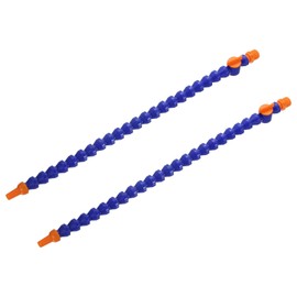 sourcing map 2Pcs G1/2" Thread Flexible Water Oil Coolant Pipe Hose, 600mm Plastic Adjustable Round Nozzle Cooling Pipe Hose with Switch and Internal Tube for Lathe CNC Water Cooling System