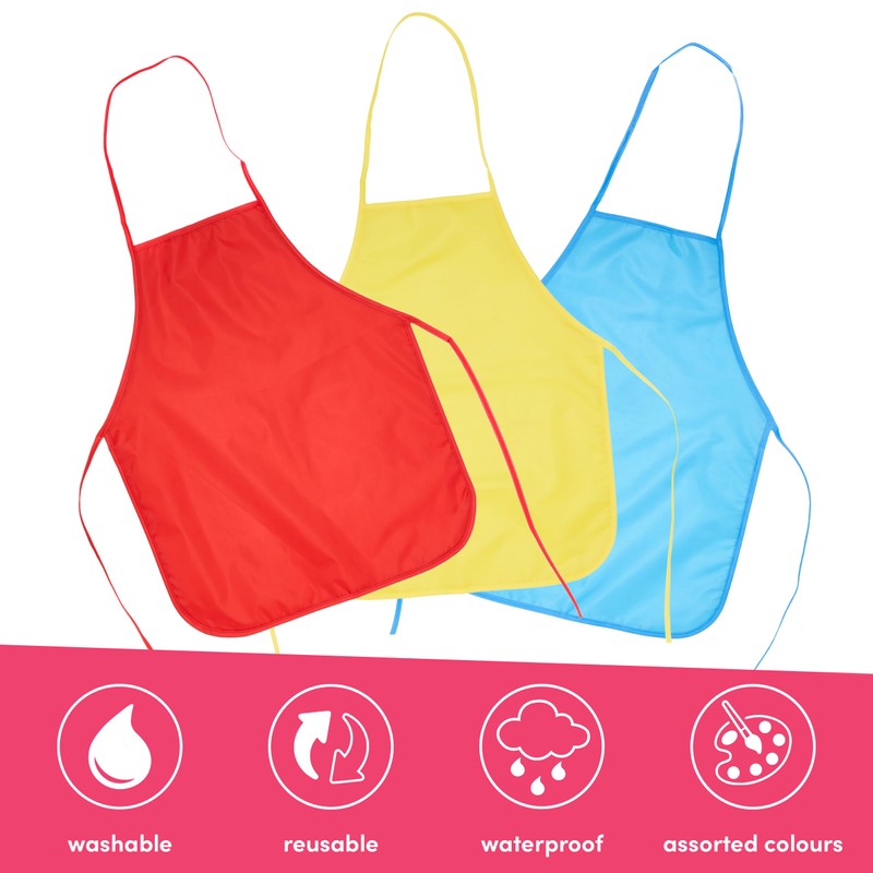 THE TWIDDLERS - 8 Kids Waterproof Aprons, Adjustable & Washable