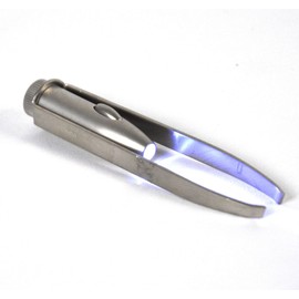 Edelstahl Pinzette mit LED
