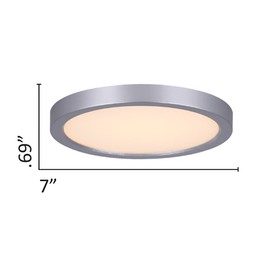 CANARM LED-SM7DL-BN-C LTD 7" LED Round Disk Light, Surface Mounted, Line Volt Without Driver, Painted Nickel with Acrylic Lens, 7", Brushed Nickle