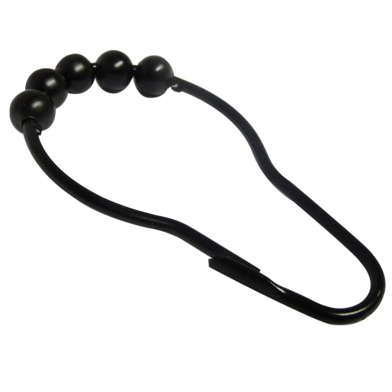 Byretech Black Stainless Steel Roller Ball Shower Curtain Rings -