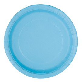 Unique 30899EU Eco-Friendly Paper Plates-23 cm-Baby Blue Colour-16 Count (Pack of 1), Pack of 16