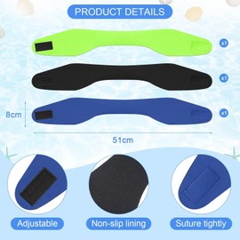 Swimming Ear Band, 3 Pieces Highly Elastic Waterproof Headband, Adult Swimming Ear Headband, Children's Swimming Headbands, Elastic Neoprene Hair Band, for Swimming and Surfing