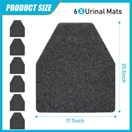 Nuanchu 6 Pack Urinal Mats for Men, Non-Slip Urinal Floor Mats for Commercial Use, Highly Absorbent, Bathroom Floor Pads for Men's Restroom (Grey)