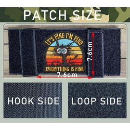 2 Stück "It's Fine I'm Fine", Lustig Patches Taktische Abzeichen Bestickt,Stickerei Emblem Hook and Loop Patch Applikationen Kleidung,Mützen,Jeans,Jacken,Hosen,DIY-Zubehör,Uniformen,Rucksack