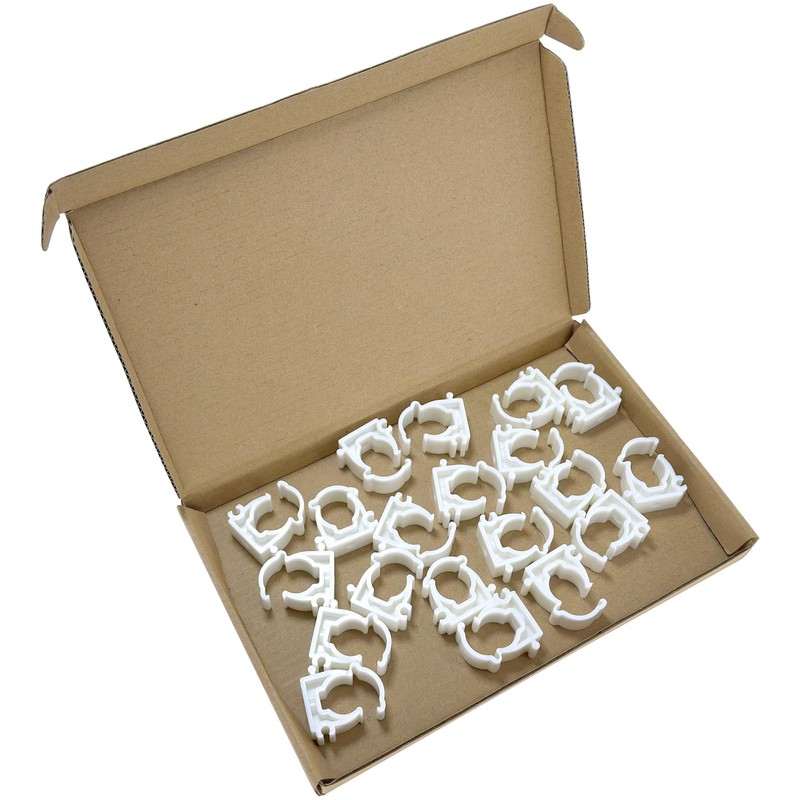 20 PCS White Plastic Water Pipe Clamps,Snap-On Single Tube Clips