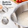 Stainless Steel Rice Washing Bowl with Strainer for Rice, Fruits