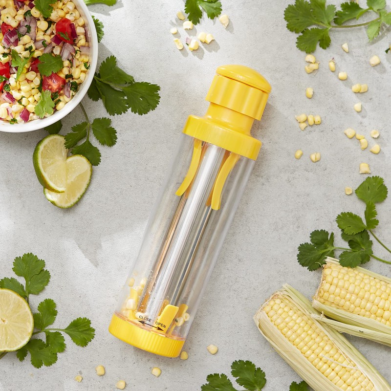 RSVP International Yellow Deluxe Corn Stripper, 10.5" | Quickly Remove
