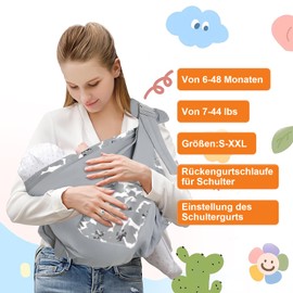 2-in-1 Hip Carrier, Breathable, 100% Cotton, Hip Carrier Toddler with Attachment Loops, for Mum, Travel, Baby Carrier, Side Hip Carrier, Baby Carrier 0-42 Months, for Babies up to 20 kg, Multi-Purpose