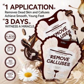 LANBENA Coffee Foot Peel Mask, Exfoliator Peel Off Calluses Dead Skin Callus Remover, Repair Rough Heels & Get a Smooth Skin for Men and Women(2 Pairs)