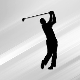 Vincit Veritas Golf Playing Pose Black Vinyl Decal Sticker | Premium Quality | 5.5-Inches | Golf Decals Golf Sticker | D022-B