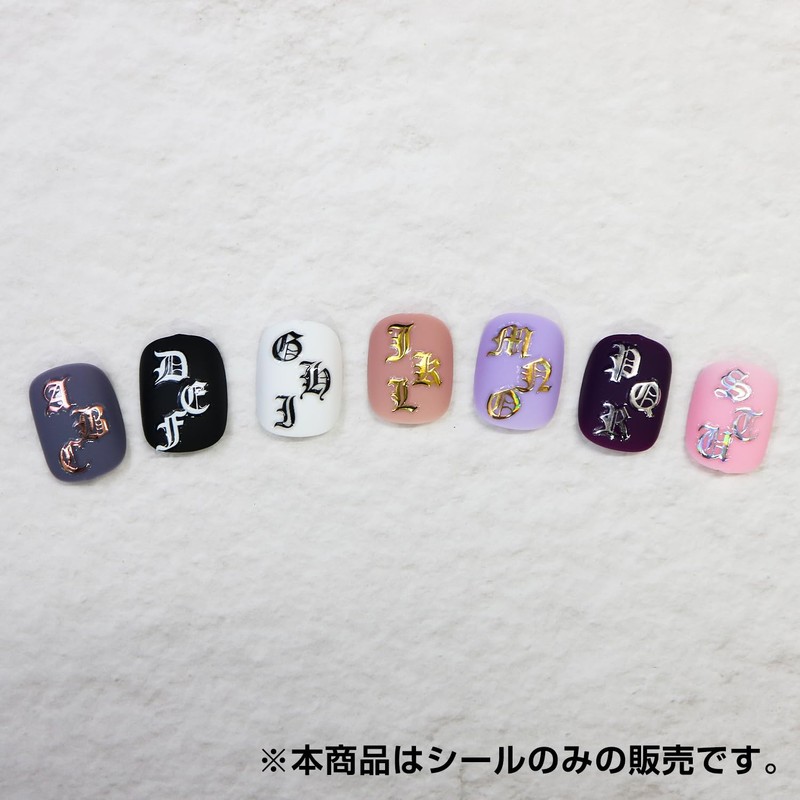Nails Stickers Alphabet Calligraphy English Letters [Black] Nail Sticker Nail