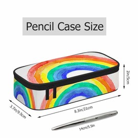 Xuwenz Rainbow Pencil Case Happy Mood Hope Colorful Pencil Bag Pouch Box Organizer for College School Students Boy Girl