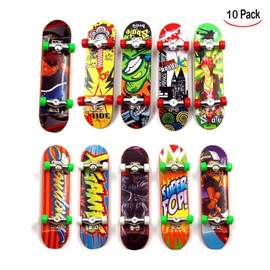 iwobi 10 Pcs Finger Skateboard Toy Professional Mini Fingerboards Skate Park Toys for Kids Play, Random Style