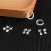 Sterling Silver Earrings for Women, 4 Pairs Multipack Small Stud
