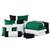 Chezmoi Collection Upland 7-Piece Quilted Patchwork Comforter Set, Green/Black/Cream White,
