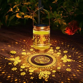 Solar Lanterns Outdoor Waterproof Butterfly Lights,Hanging Solar Lights Butterfly Gifts for Women Mom Grandma,Hollowed-Out Metal Lantern Outside for Garden Decor Yard,Patio,Backyard,Porch,Tabletop