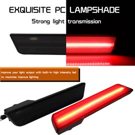 Tonsya Kit de lámparas LED ahumadas de color rojo completo compatible con Dodge Challenger 2008-2014 y para Dodge Charger 2011-2014 reemplaza las luces de marcador laterales de parachoques trasero OEM