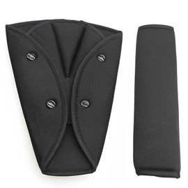 Ezranova 2Pcs Car Seat Belt Pads,Seatbelt Covers,Adjustable Car Seat Belt Shoulder Protection Set,Comfortable Car Seat Strap Pads, Car Accessories for Children Adults Seniors (Black)