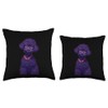 Cute And Adorable Black Toy Poodle Dog Throw Pillow