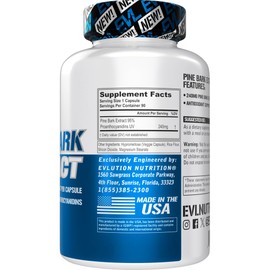 Evlution Nutrition Pine Bark Extract - Antioxidant Support - 240 mg Pine Bark Extract Per Capsule - 95% Proanthocyanidins - Vegan & Non-GMO - Dietary Supplement - 90 Servings - 90 Veggie Capsules
