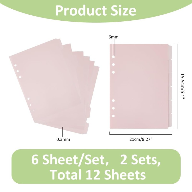 SUPERFINDINGS 12 Sheets A5 Index Binder Dividers 8.27 x 6.16