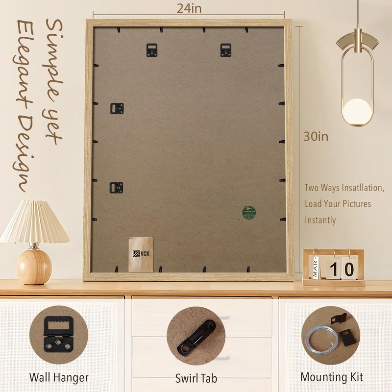 VCK 24x30 Poster Frame Set of 3 - Oak, Natural
