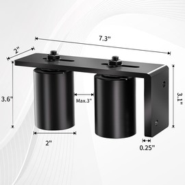 Sdstone Slide Gate Guide Roller 3" Black with L Rear Post Bracket,Universal Adjustable Sliding Gate Rollers,Heavy Duty Sliding gate kit for Sliding Gates and Rolling Doors