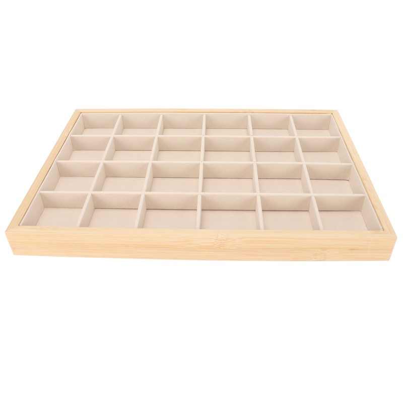 Jewelry Storage Display Trays Multipurpose 24 Grids Jewelry Tray for
