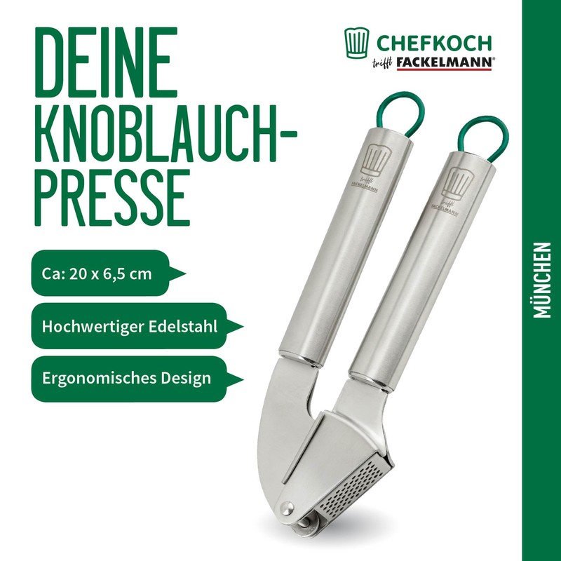 Chefkoch trifft Fackelmann - Premium Garlic Press Made of High-Quality